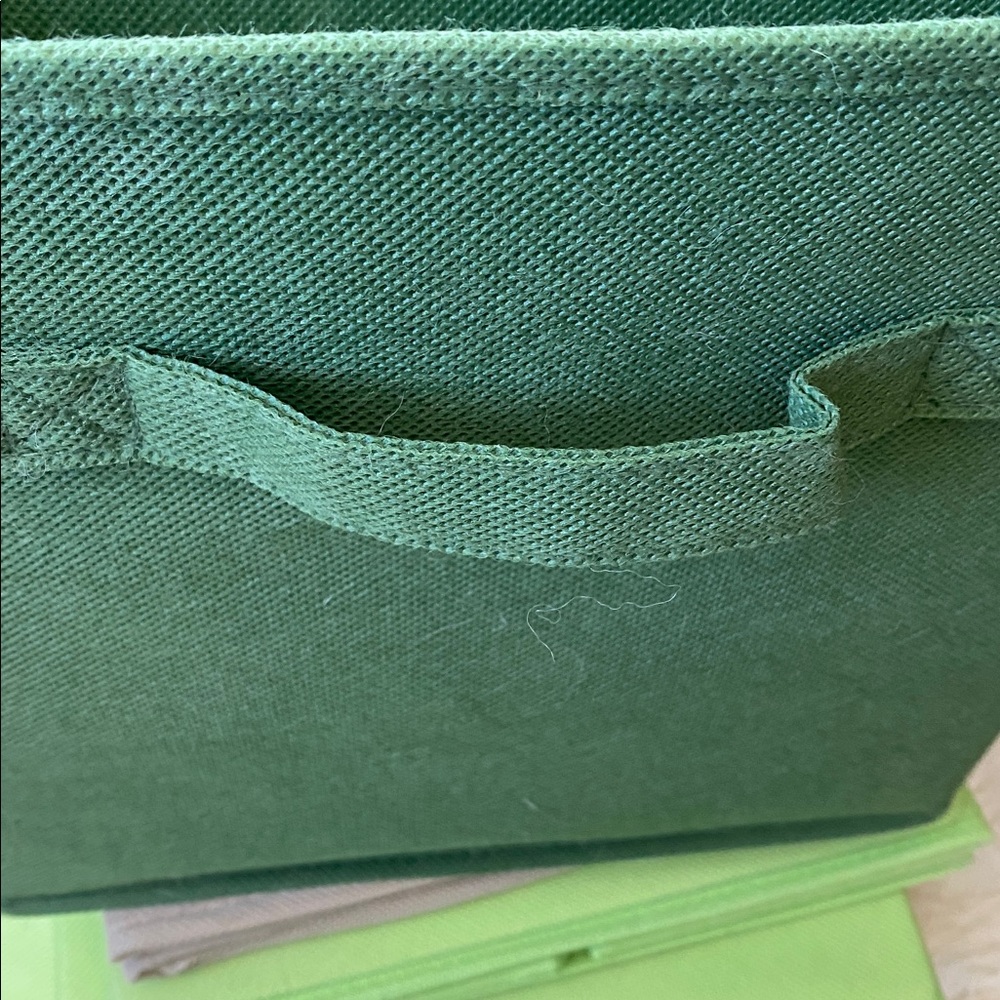 Set of Green and Beige Storage Bins - Picture 4 of 4